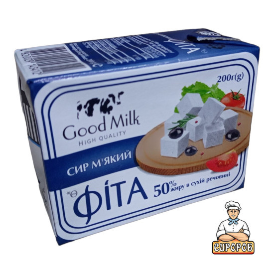 Сир м'який "Фіта" 50% 200г Tetra Pak / 18 шт кфс ТМ "Вись" Регал