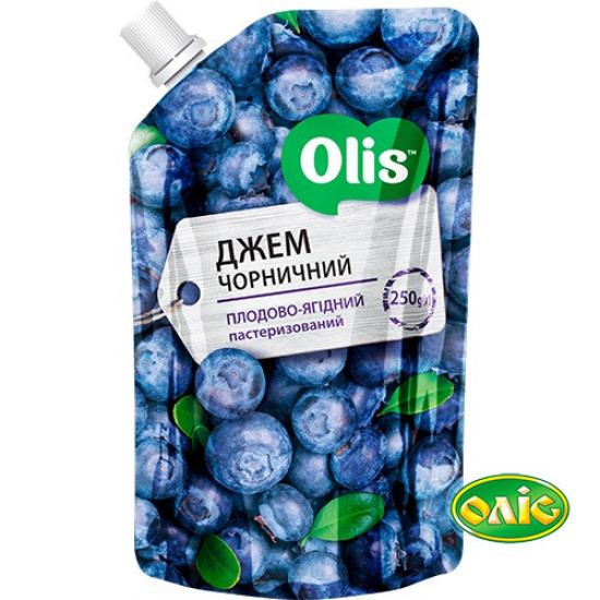 "Чорниця джем дой-пак 0,250 г / 20 шт сд Оліс