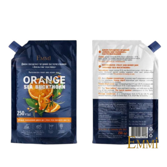 Апельсин-обліпиха джем 250 г д/п ТМ Emmi
