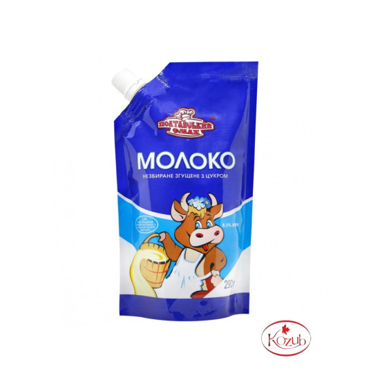 Молоко незбиране згущене з цукром 8,5 % жиру ДойПак 290 г / 20 шт сд ТМ Козуб