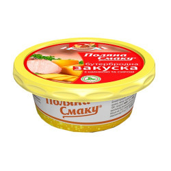 Закуска бутербродна з шинкою та сиром 100 г / 24 шт ТМ "Поляна смаку" Регал