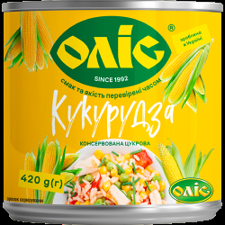 Кукурудза цукрова консервована ж/б 420 г / 12 шт кт Оліс