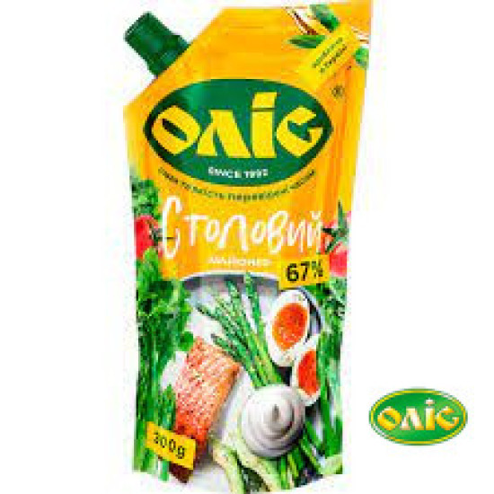 Майонез "Столовий" 67% дой-пак 300 г / 30 шт Оліс