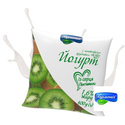 Йогурт "Ківі" плівка 1,6% 0.4кг 21 доба, шт