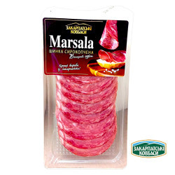 "нарізка Шинка Марсала  с/к в/с 80 г ТМ"Закарпатські ковбаси" Регал