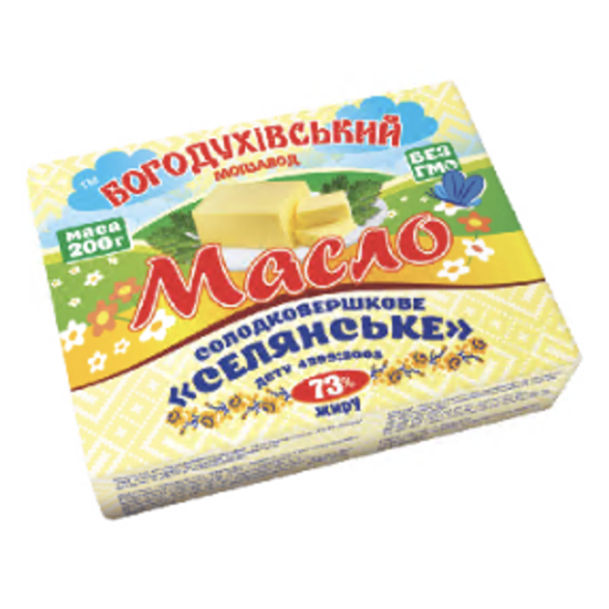 Масло Селянське солодке фасоване 73%  180г ГОСТ "ТМ "БМ"
