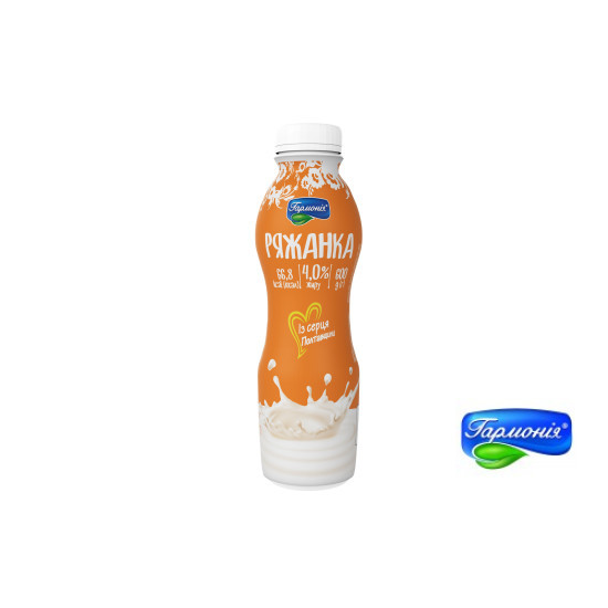 Ряжанка 4% пляшка 0,6кг 21 доба, шт