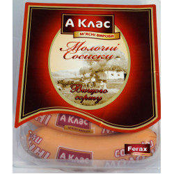 Сосиски молочні в/с в аміцел (Лоток 275 г.)