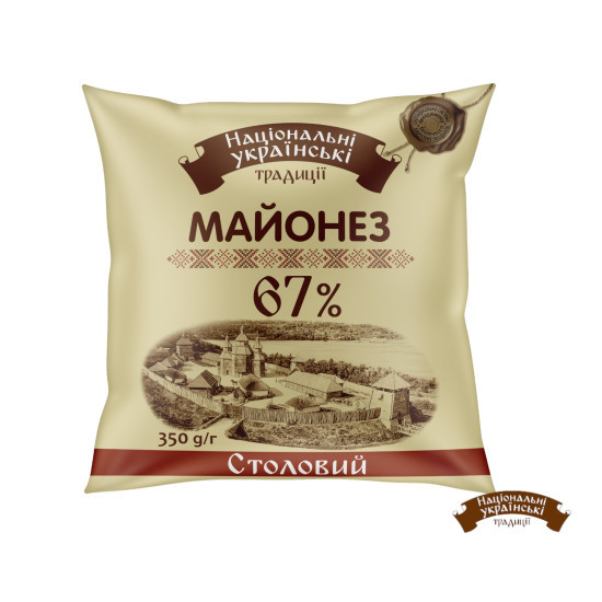 Майонез "Столовий 67%" філ-пак  0,300 кг / 38 шт ТМ НУТ