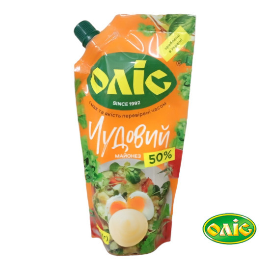 Майонез "Чудовий" 50% дой-пак 300 г / 30 шт Оліс