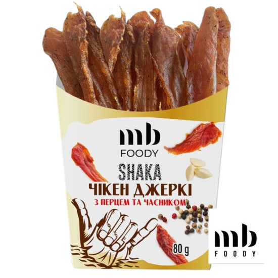 Чікен Джерки з перцем та часником 80 г/12 шт TM MB Foody