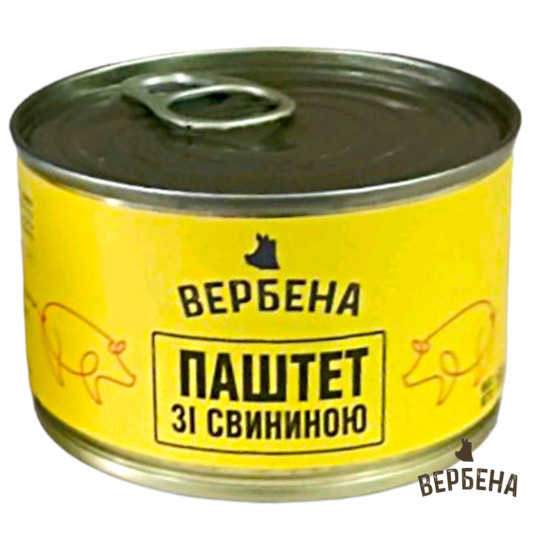 Консерва Паштет зі свининою ж/б 0,16 г / 16 шт кт ТМ Вербена